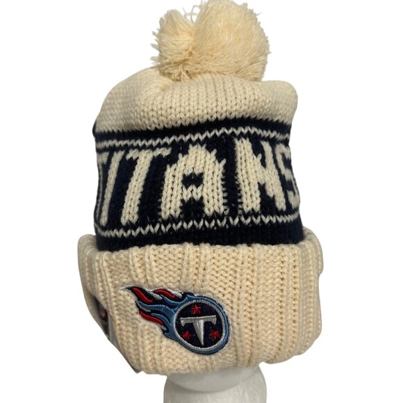 New Era NFL Titans Knit Beanie Hat One Size Removeable Pom Winter Football - Picture 4 of 7
